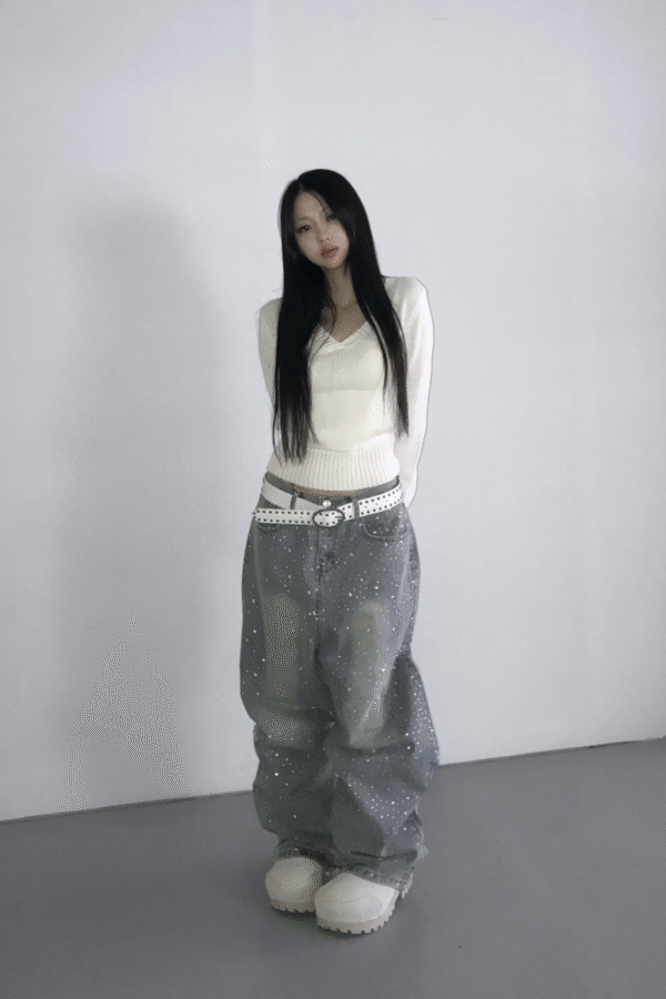 水洗閃鑽牛仔褲