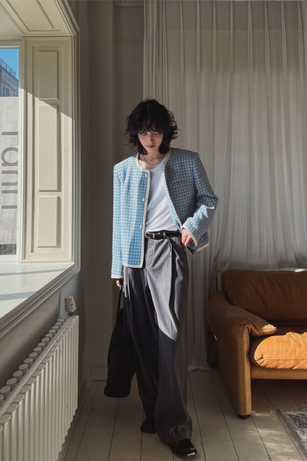 小香風編織夾克外套