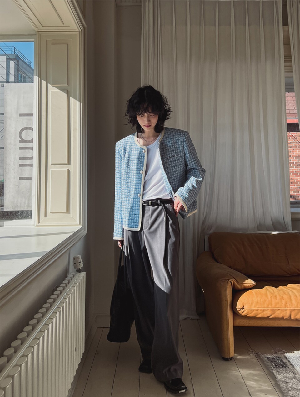 小香風編織夾克外套