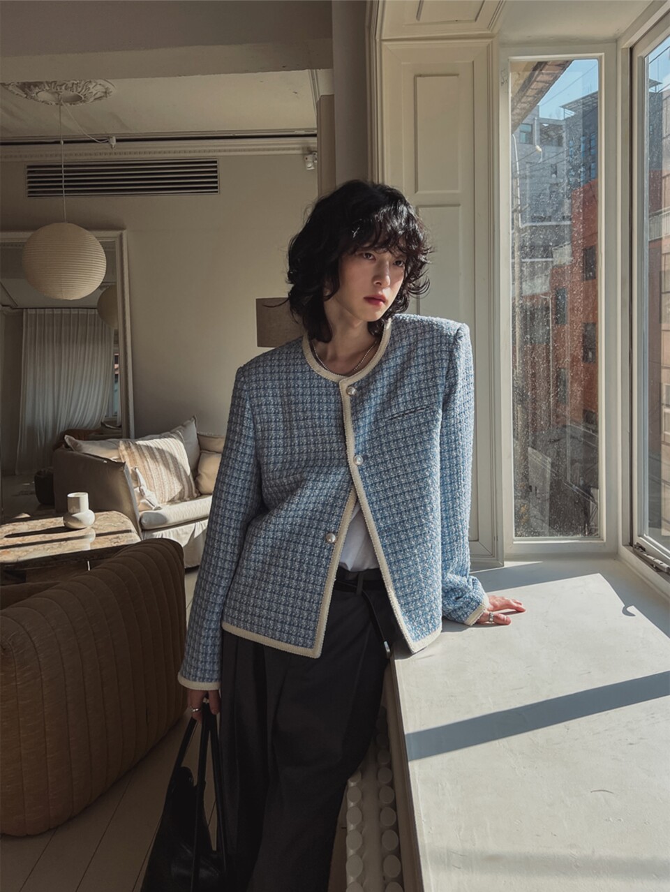 小香風編織夾克外套-2