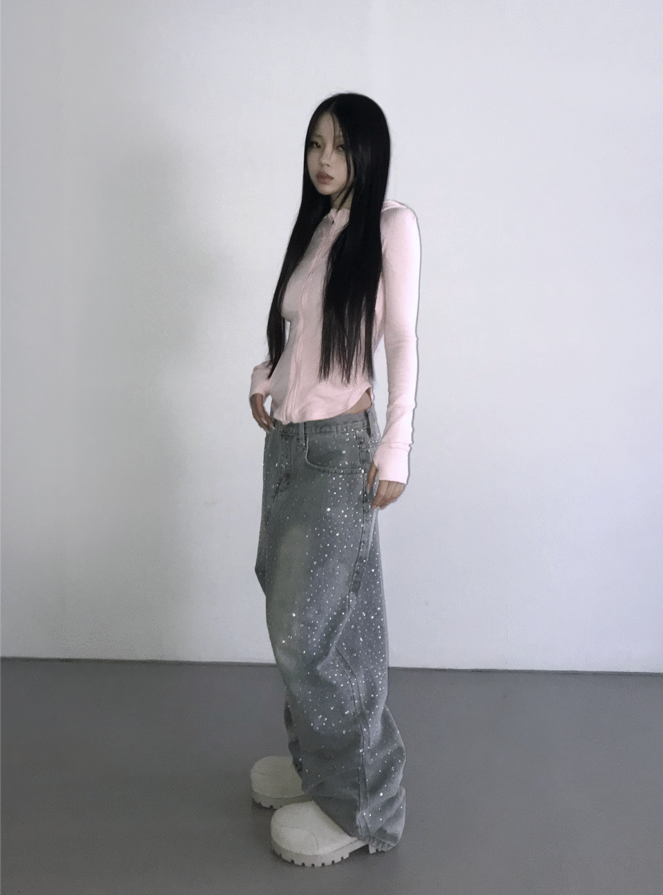 水洗閃鑽牛仔褲-3