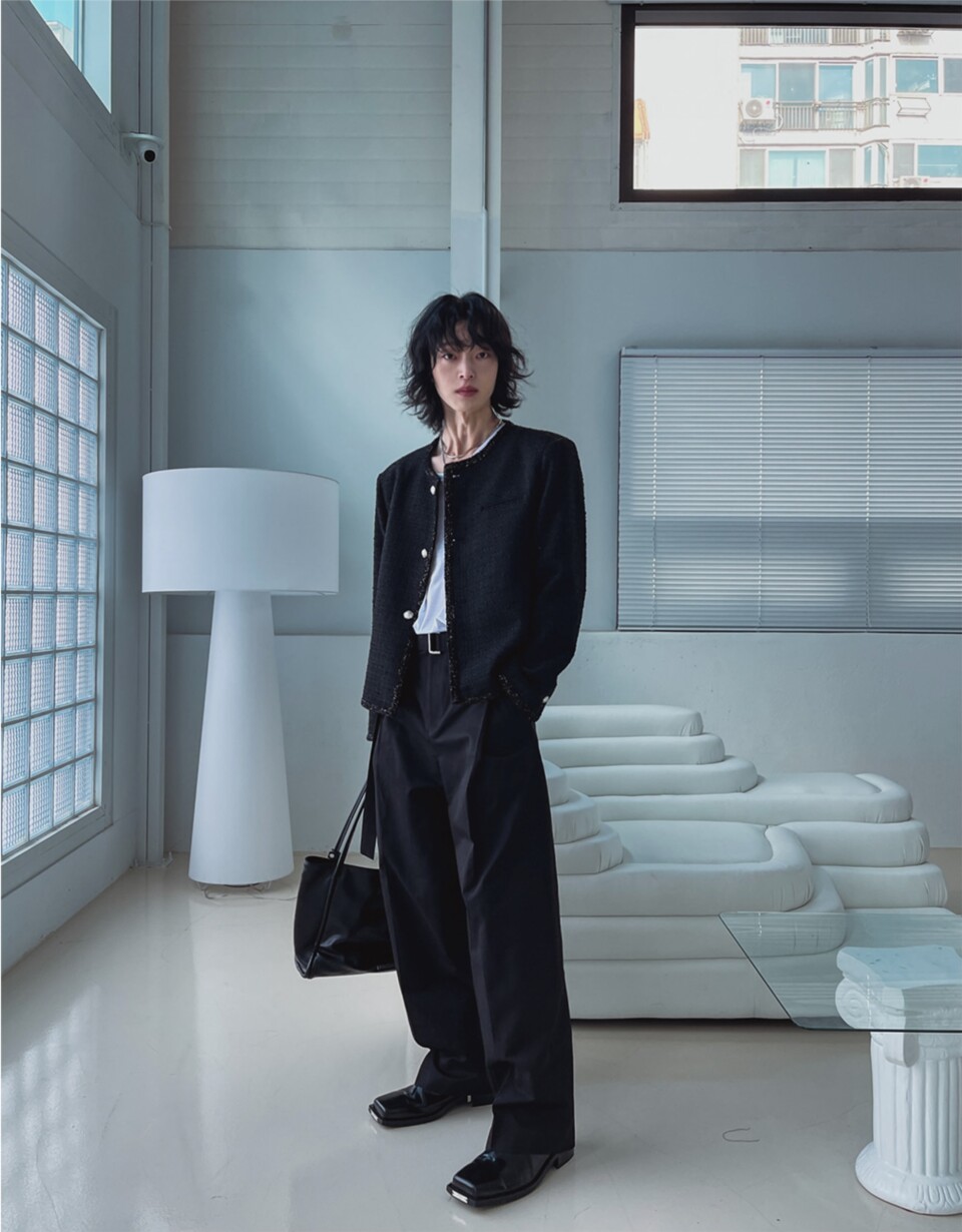 小香風編織夾克外套-3