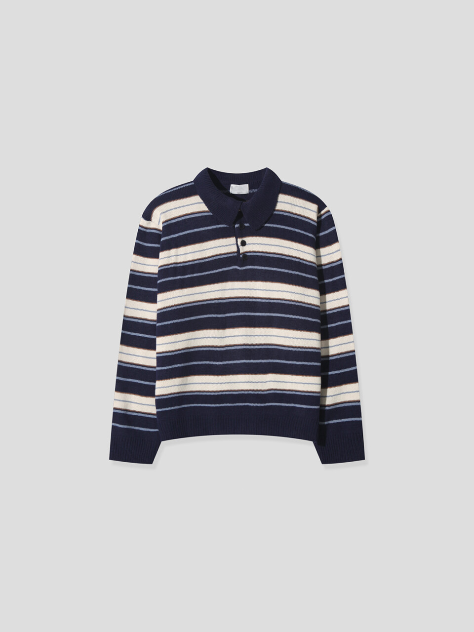 撞色條紋短版POLO領-6