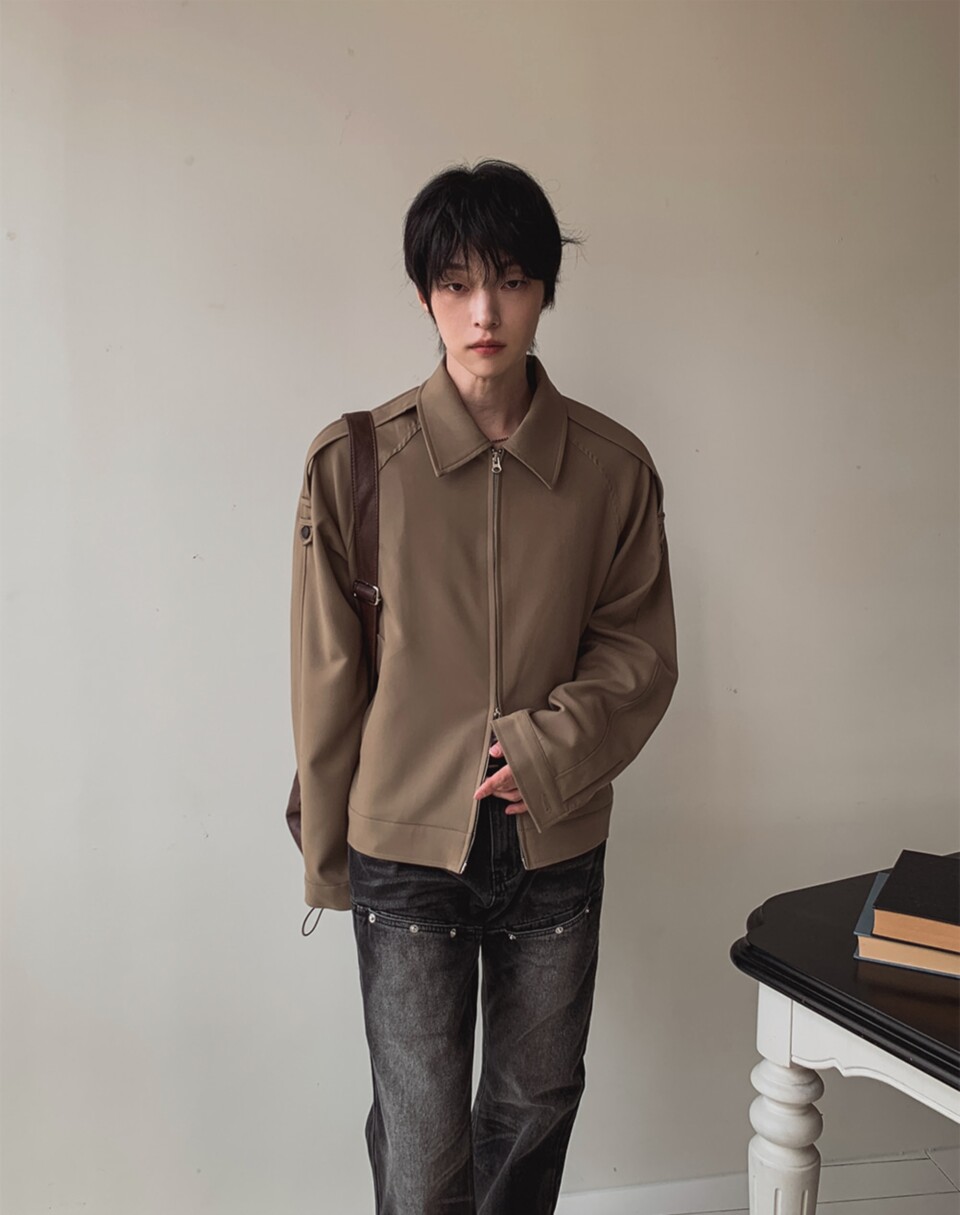 設計師款高領圍巾可拆夾克外套-3