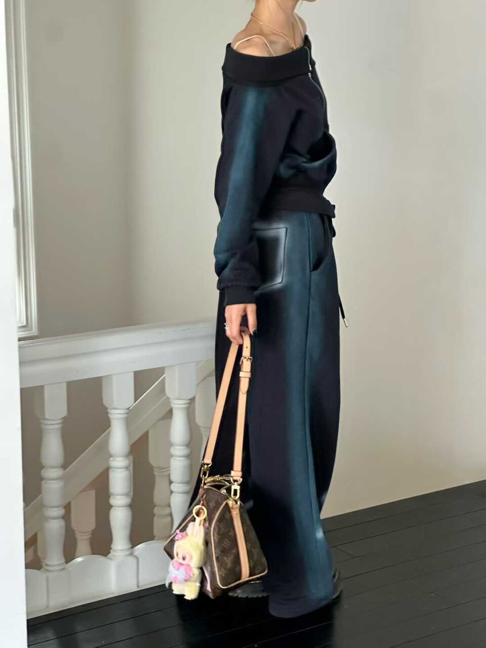 寬鬆刷色漸層運動長褲:圖片 6