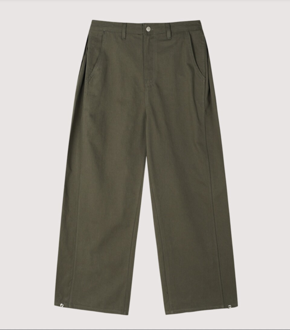 寬松按扣直筒闊腿褲-5