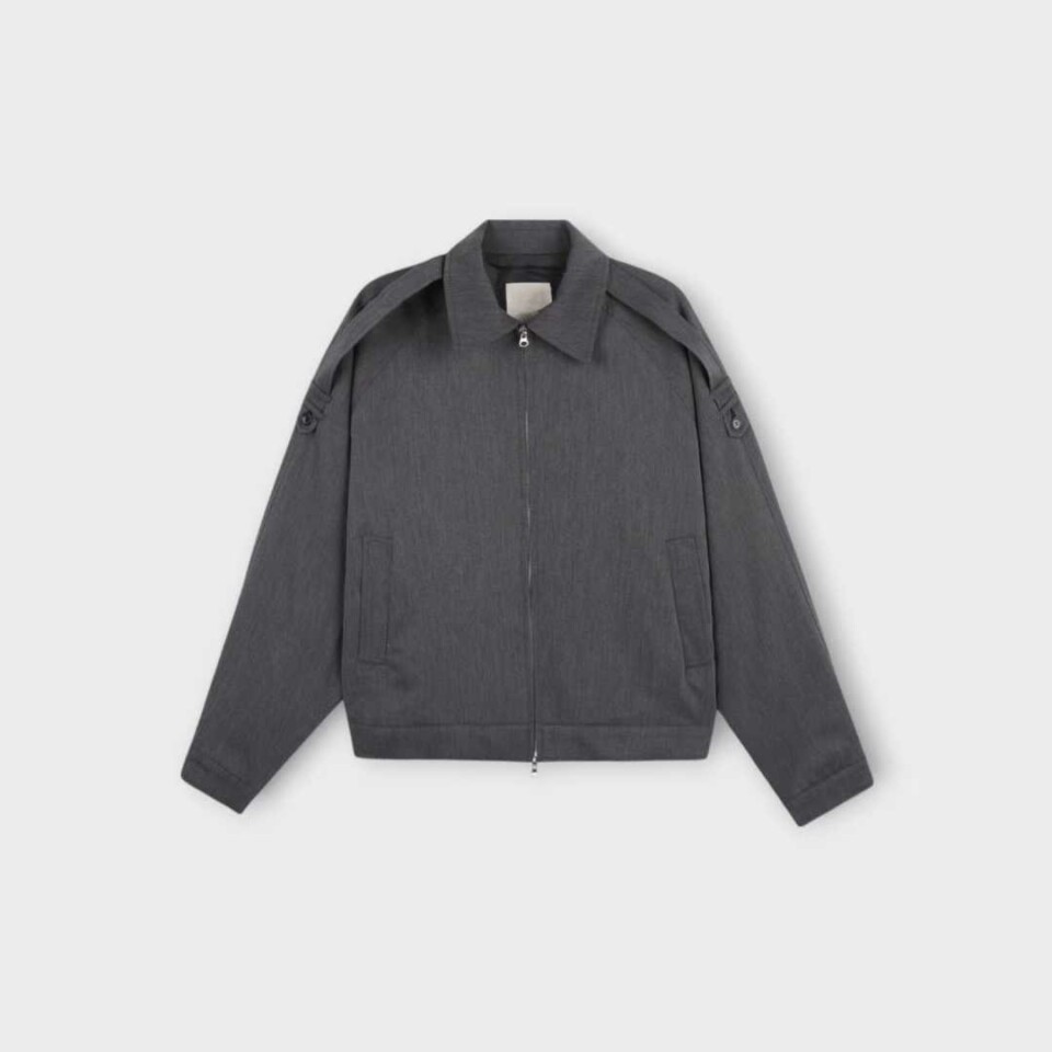 設計師款高領圍巾可拆夾克外套-9