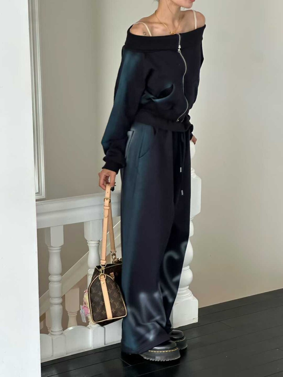 寬鬆刷色漸層運動長褲:圖片 5