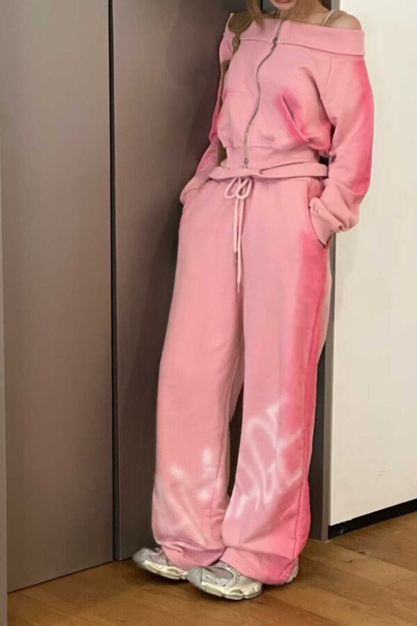 Alternative view of 寬鬆刷色漸層運動長褲