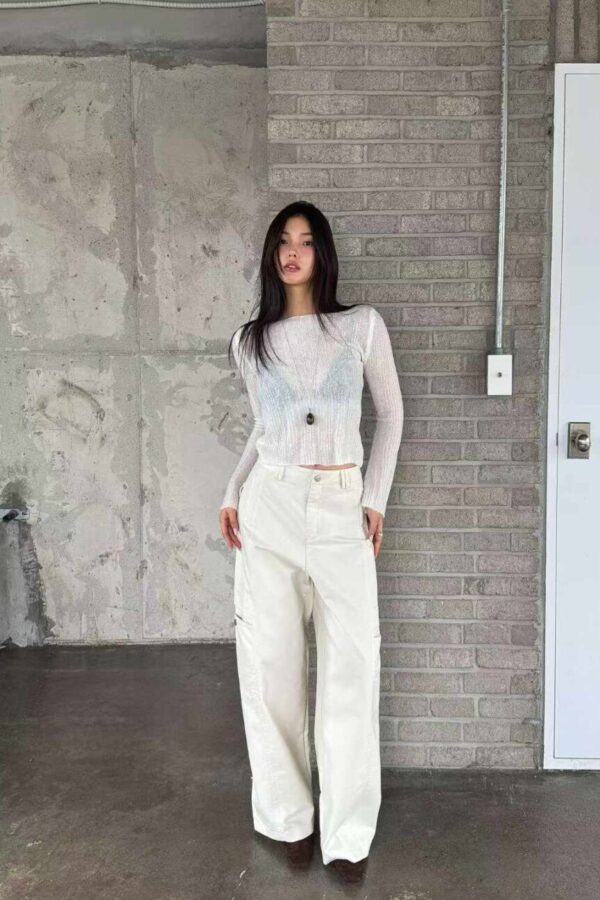 露背細帶短款針織衫