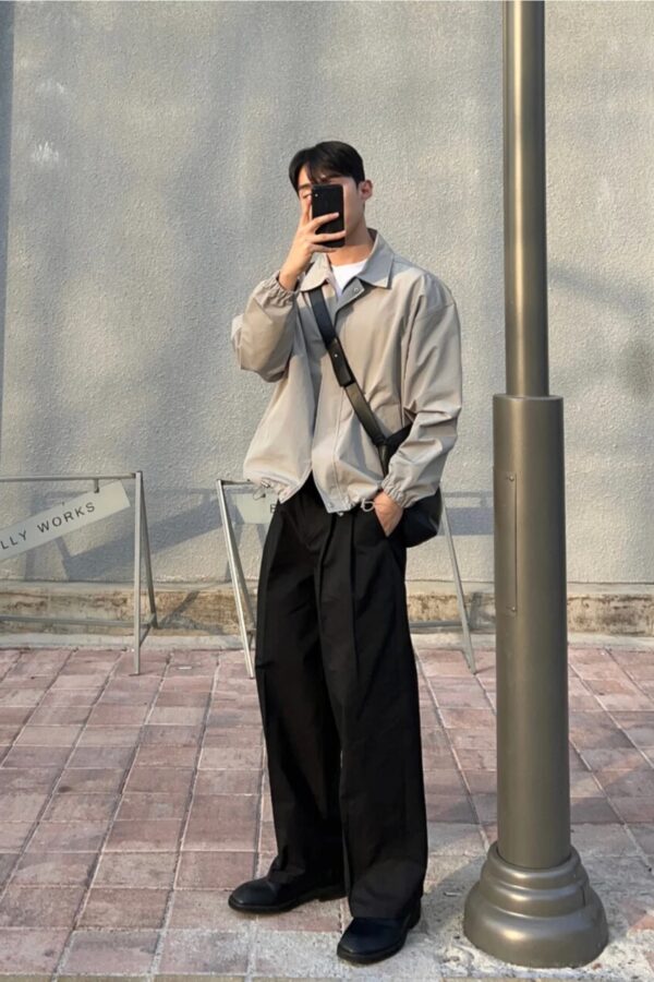 可縮口寬鬆西裝褲