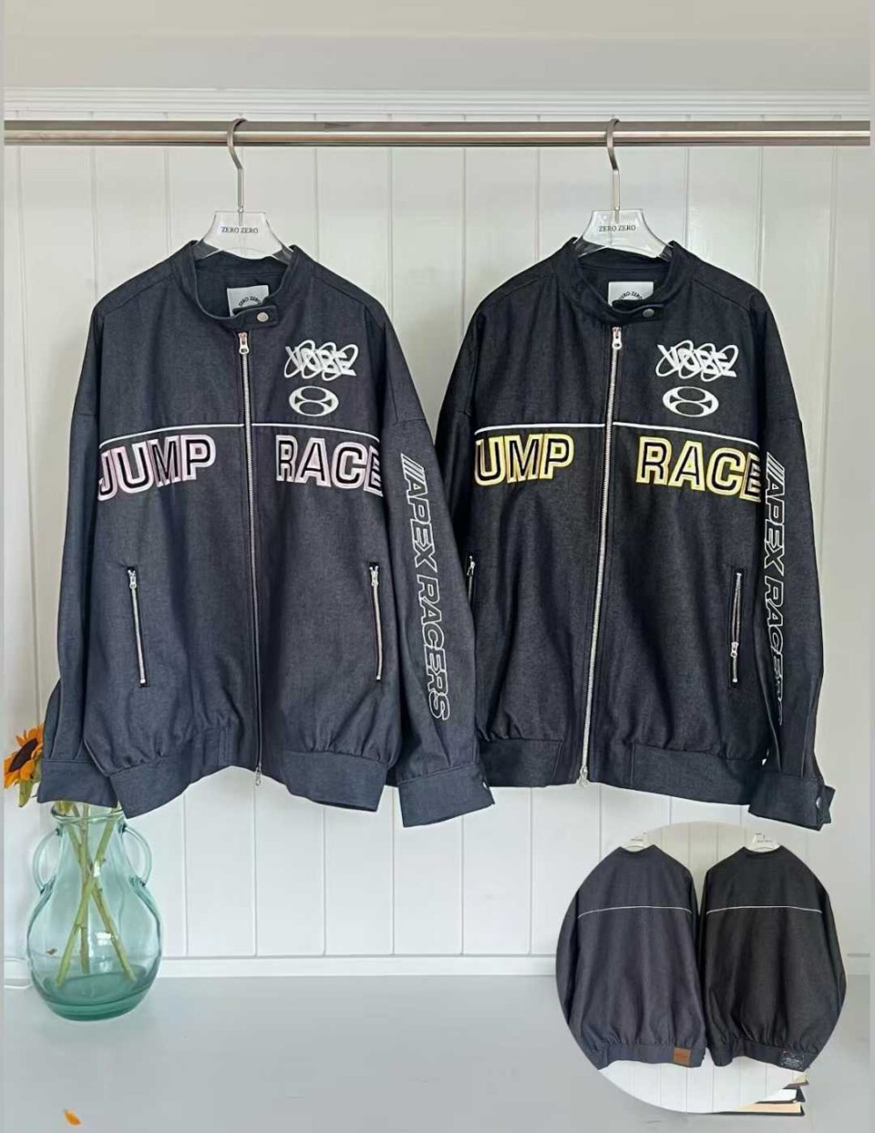 帥氣塗鴉字樣賽車風外套-5