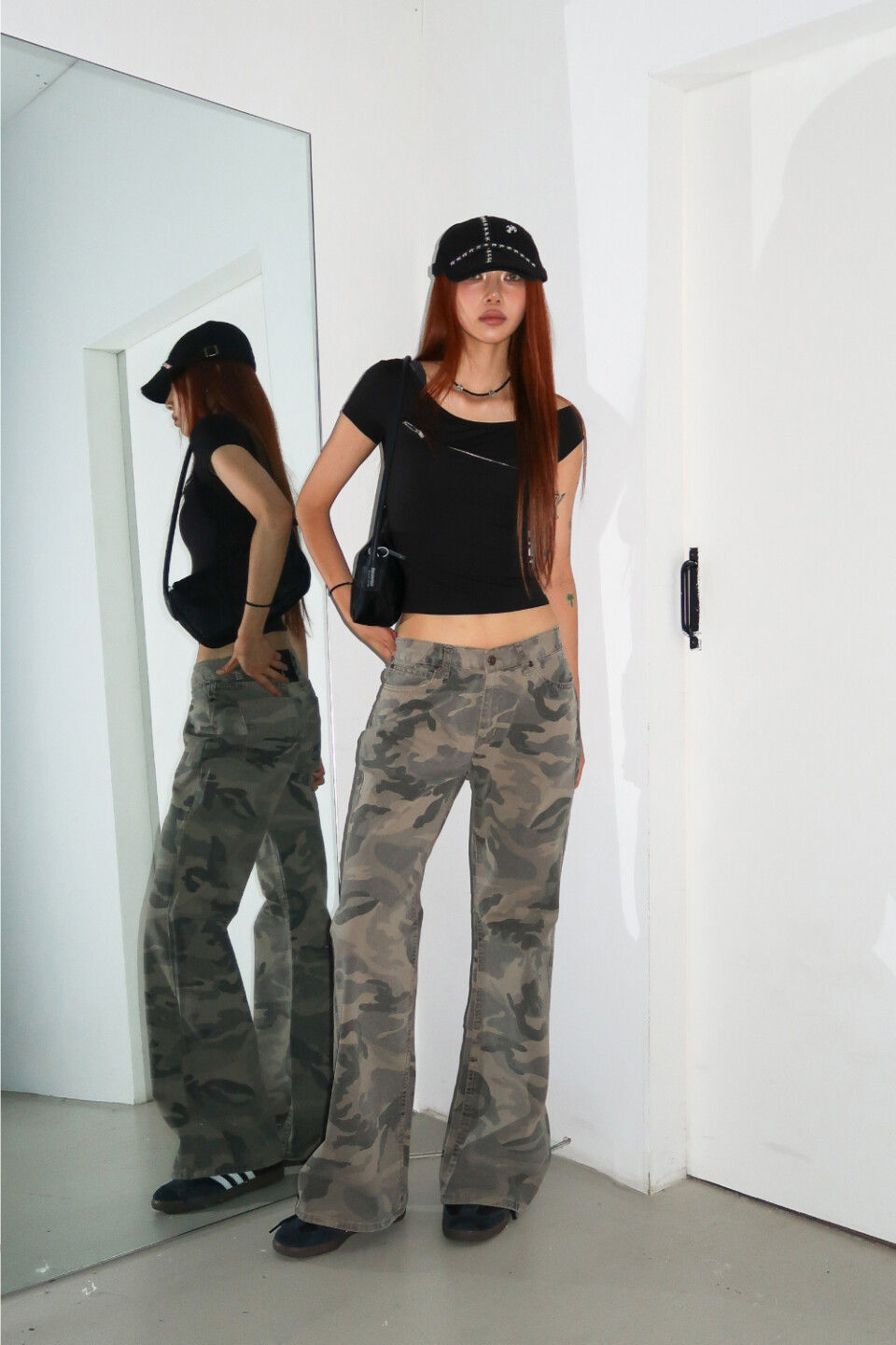 迷彩喇叭長褲-1