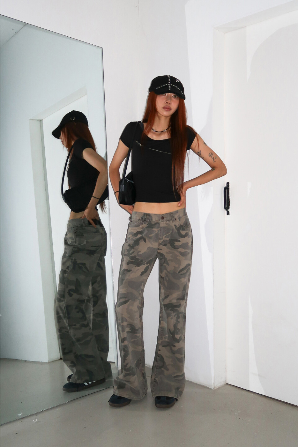 迷彩喇叭長褲-2