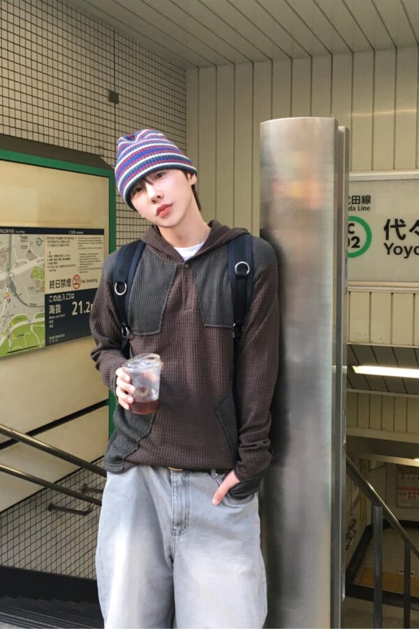 華夫格袖套星星帽T