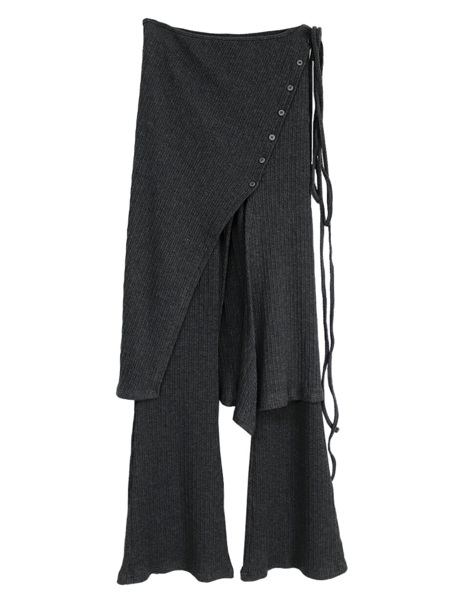 兩件式裙+喇叭休閒褲-8