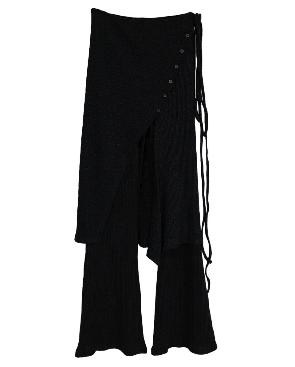 兩件式裙+喇叭休閒褲-7