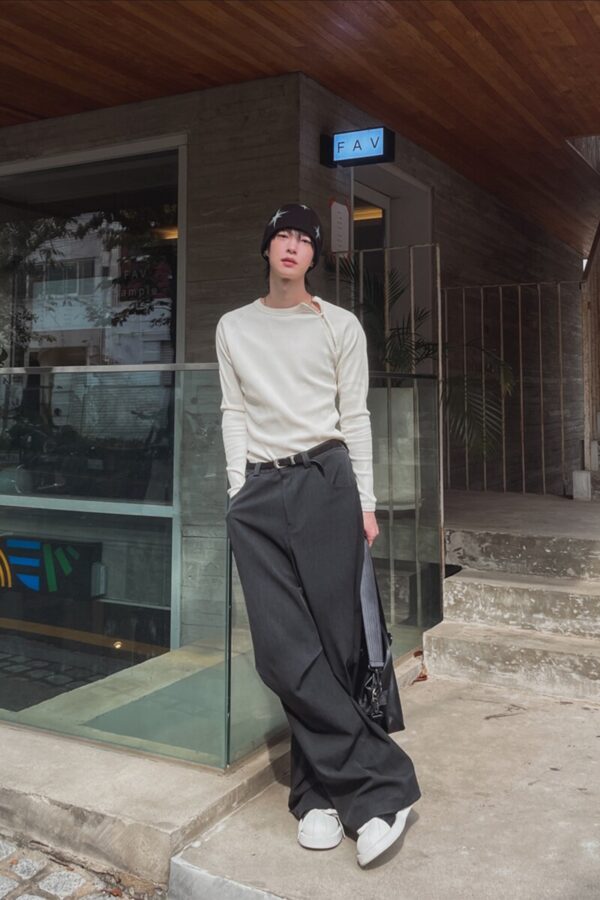 Alternative view of 合身羅紋拉鏈T