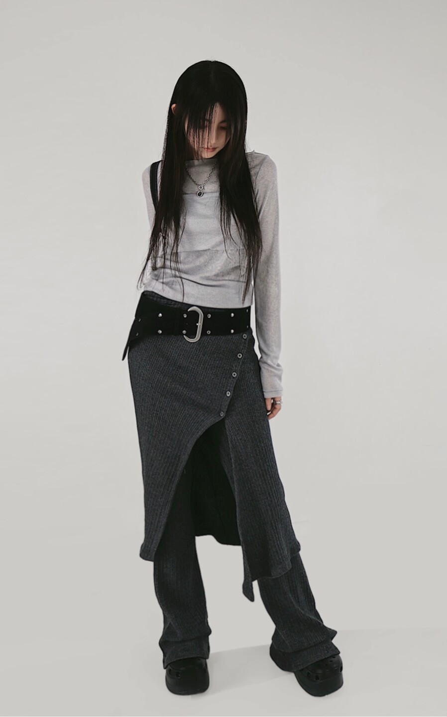 兩件式裙+喇叭休閒褲