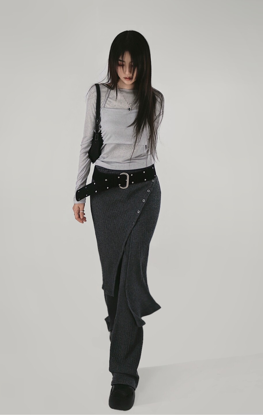 兩件式裙+喇叭休閒褲-1