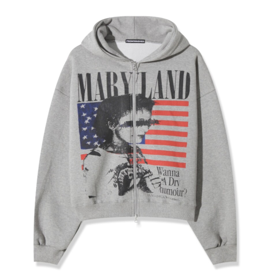 美式印花拉鍊連帽外套-6