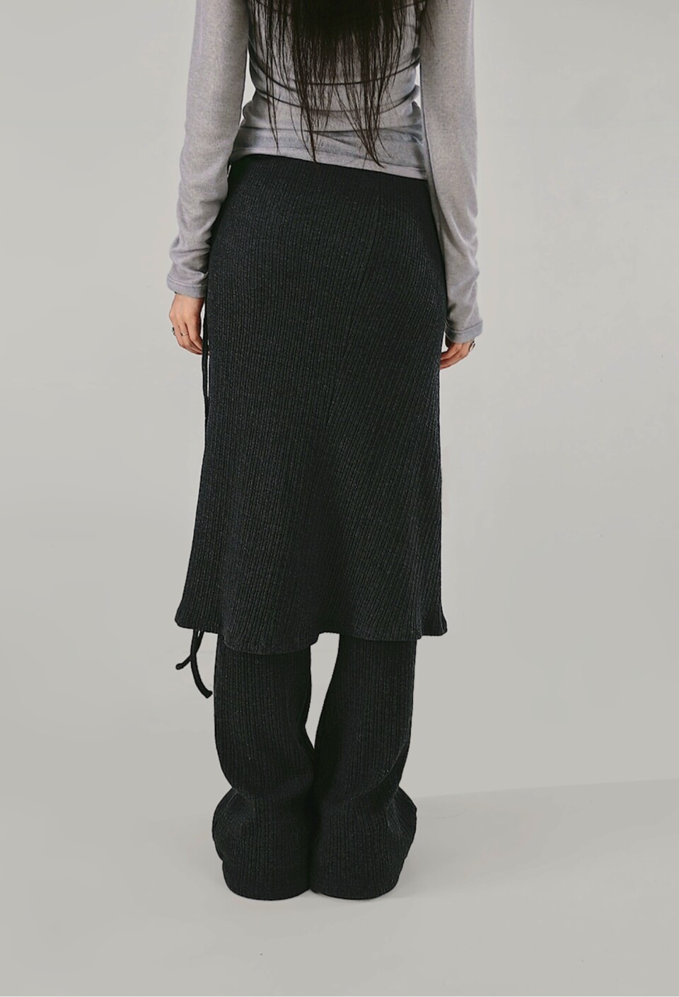 兩件式裙+喇叭休閒褲-4