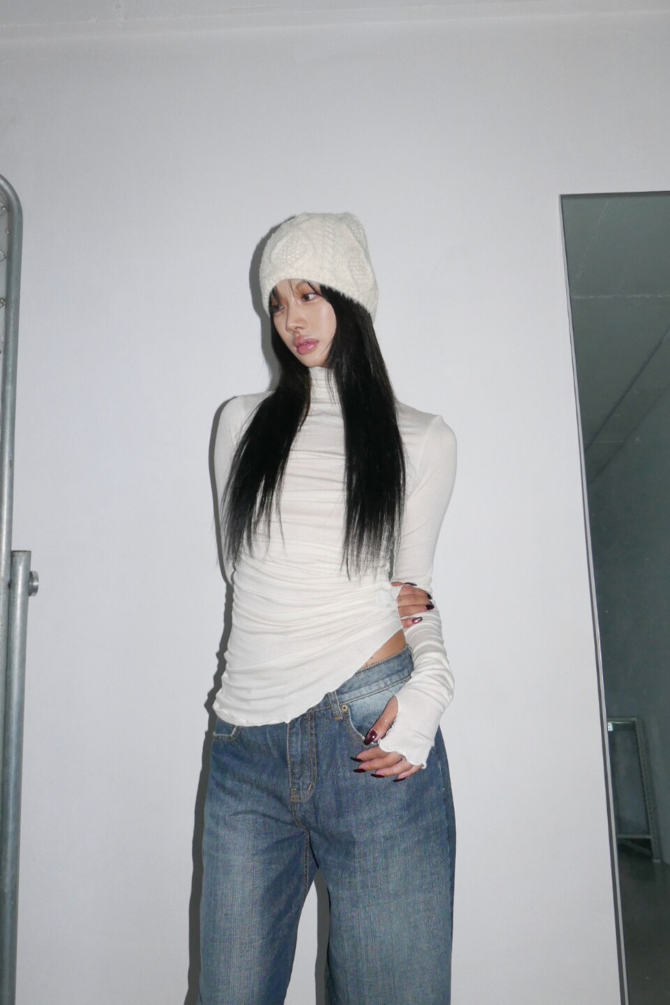 造型高領袖套打底衣-6