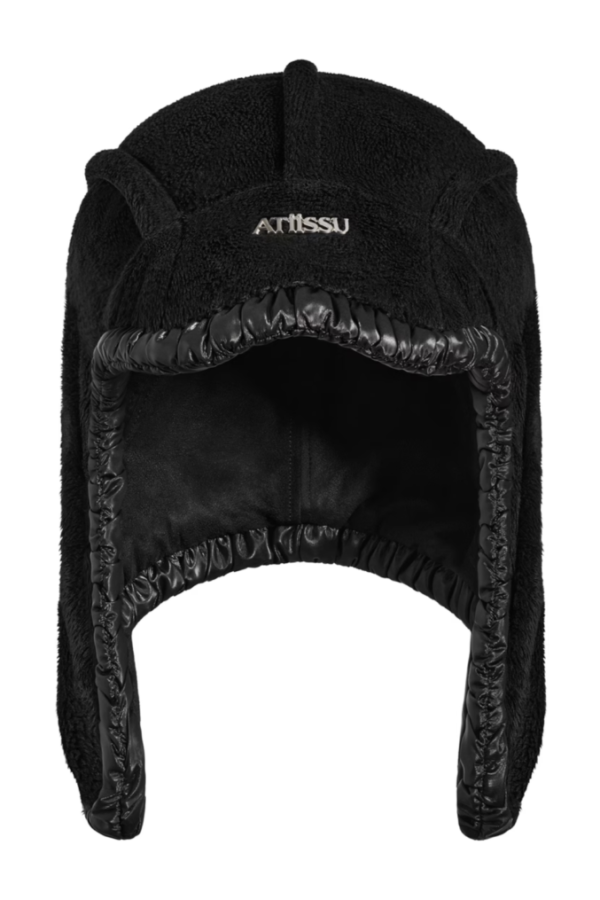 [ATİİSSU] 毛絨護耳拼接雷鋒帽-4