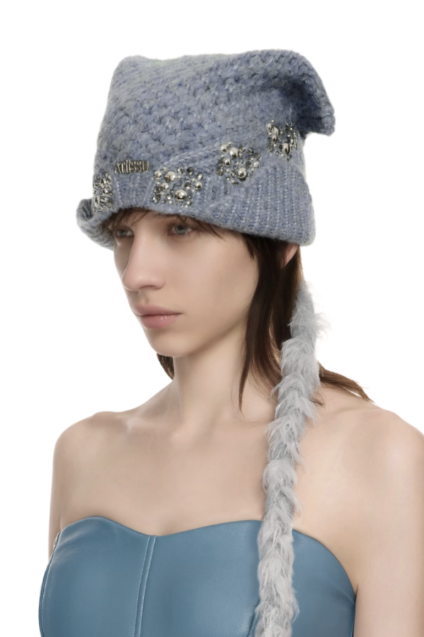 [ATİİSSU] 長辮子飄帶針織帽子